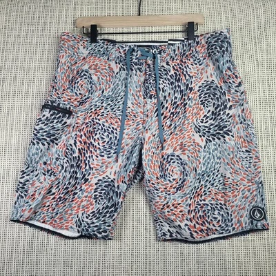 Volcom Board Shorts Mens 36 Swim Trunks Mod Tech Pocket Swirl Pattern - Image 1 of 4