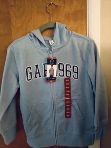 NWT Boys Blue GAP Camo Letters Full Zip Hoodie Jacket Size Medium 8 - Picture 1 of 5