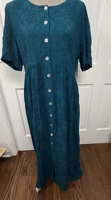 Vestido de mujer MOLLY MALLOY vintage años 90 12 azul floral maxi bolsillos Lagenlook Foto 1 de 4