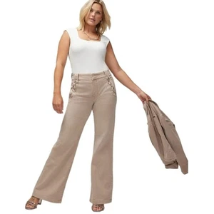 White House Black Market High Rise Mariner Wide Leg Sandstone Jeans Pants Size 6 - Picture 1 of 11