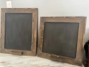 Set of 2 Handmade Wood Chalk boards - Picture 1 of 5