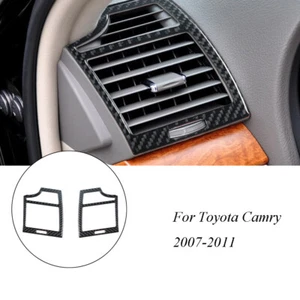 For Toyota Camry Qty2 Carbon Fiber Side Air Vent Outlet Decorative Cover Trim - Picture 1 of 12