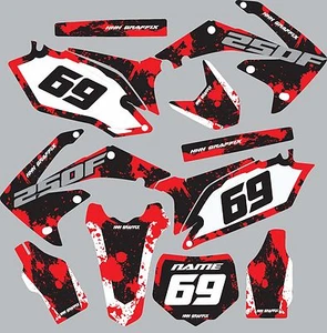 Graphic Kit for 2010-2013 Honda CRF250 CRF 250 Number Plates Fender shroud Decal - Bild 1 von 1