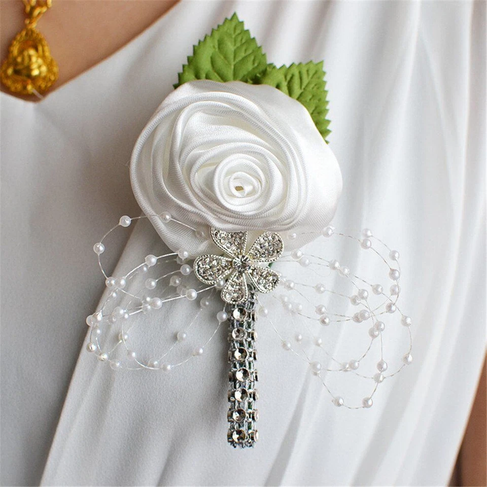 Eternal Angel Wedding Party Decoration Wrist Corsage Boutonniere for Groom - Image 1 of 4
