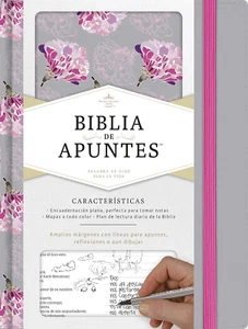 Biblia Reina Valera 1960 De Apuntes Gris Y Floreado , Tela Impresa | RVR 1960 No - Foto 1 di 12