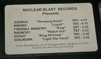 Exodus Soilwork Edguy Fireball Ministry Raunchy Rare Nuclear Blast Ntsc Video - Image 1 of 4