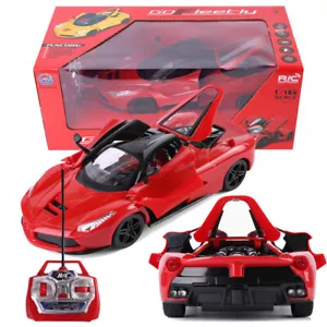 Kids Battery Operated Remote Control Convertible Open Door Super Racing Toy Car - Picture 1 of 15