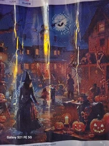 18 Inch X 18 Inch HALLOWEEN VILLAGE 5D DIAMOND PAINTING - Picture 1 of 1