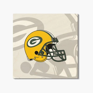 Green Bay Packers NFL Football Helmet Logo Square Coaster - Picture 1 of 3