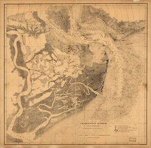 A4 Reprint of Shipping Coast & Seas Map Charleston Harbor South Carolina - Picture 1 of 1