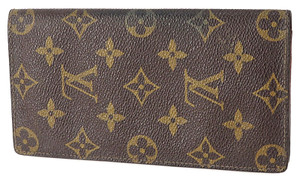 Auth LOUIS VUITTON Porte Cartes Credit Card Monogram Canvas Long Wallet #49562B