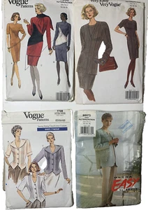 4 Vogue Sewing Patterns 8421 Uncut 8929 Uncut 7728 Cut 7938 Cut Jacket Dress Top - Picture 1 of 6