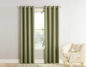 Sun Zero Barrow Energy Efficient Grommet 1 Curtain Panel 54 x 84 Sage Green NEW - Picture 1 of 4