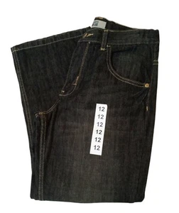 Wrangler Straight Leg Boys Jeans Size 12 Husky Adjustable Waistband Blue Denim  - Picture 1 of 5
