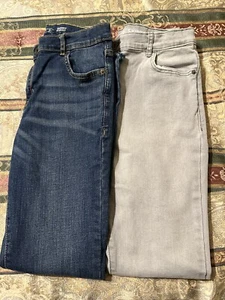 Lot: 2 Pairs Boys Size 16 Skinny Stretch Jeans Childrens Place Adjustable Waist - Picture 1 of 5