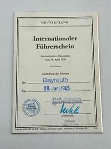 Vintage 1965 German Bayreuth International Driving License - Picture 1 of 6