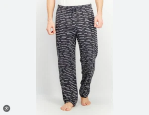 Calvin Klein Mens Knit Sleep Pants Allover Logo Size M L XL BLACK Navy Gray - Picture 1 of 9