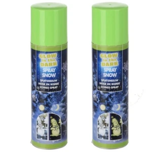 [56,63€/L] 2x 150ml Schneespray Glow in the dark leuchtend Weihnachten Nikolaus - Bild 1 von 1