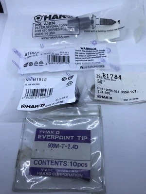 Lote de peças de solda Hakko “novo” frete grátis - incluindo ponta, filtros, etc - Imagem 1 de 2