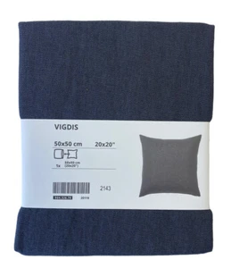 Ikea VIGDIS Pillow Cushion Cover 100% Ramie 20" x 20" Black-Gray - NEW - Picture 1 of 3