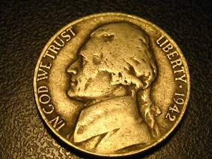 1942-D Jefferson Head Nickel - Picture 1 of 4