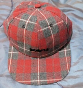 KAVU Cabin Fever Lumberjack Red Plaid Hat Cap Adjustable NWOT - Picture 1 of 5