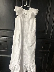 NWT Rachel Zoe X Janie & Jack White Floral Cold Shoulder Jumpsuit Size 8 - Picture 1 of 10