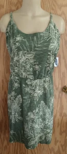 Old Navy Dress Size XL   Green Floral Jumper dress New Tag Sundress cotton - Picture 1 of 10