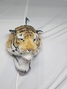 Bengal Tiger plush stuffed Wall Mount w/luminous gold glass eyes 16 x 22 x 13 - Picture 1 of 5