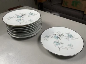 Set of 9, Noritake 5764 Lorene Platinum Trim, Bread Plate 6 3/8” - Picture 1 of 8