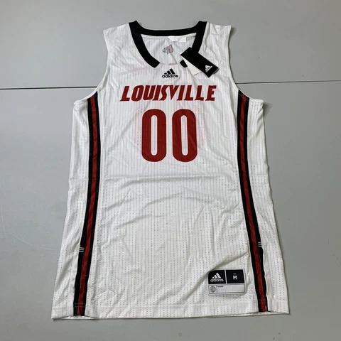 NWT Adidas Louisville Cardinals Basketball Jersey M NCAA Team Issue White Sports Cover