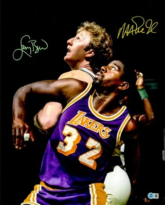 Larry Bird & Magic Johnson Signed 16x20 Photo (Smudged) Beckett Wit #3W326851 - Image 1 of 2