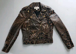 Michael Kors Motorradjacke Animal Print Lammleder - Größe M - Bild 1 von 13