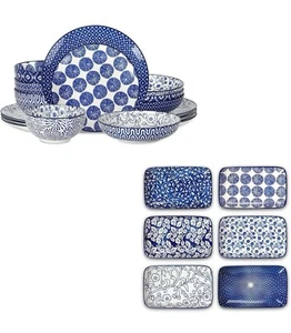 Ceramic 16-Pieces Dinnerware Set, Ceramic Dishes Set for 4, Kitchen Plates - Picture 1 of 7