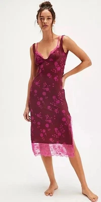 Nuevo con etiquetas Vestido Free People Mujer Fiesta Crasher Midi Sin Mangas Rosa Pequeño Foto 1 de 4