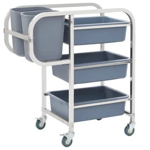 Carrito de Cocina con Recipientes Plástico 87x43.5x92cm Catering Pub vidaXL - Imagen 1 de 11