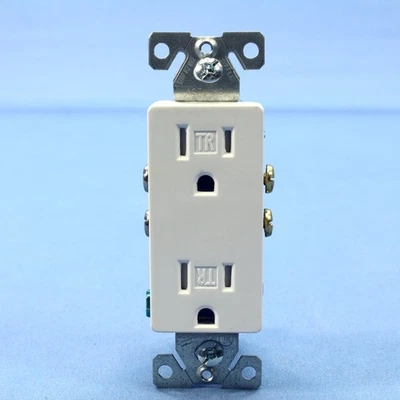 Cooper White TAMPER RESISTANT Duplex Receptacle Outlet NEMA 5-15R 15A TR1107W - Image 1 of 4