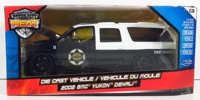 Jada Badge City Heat 2002 GMC Yukon Denali 02 SUV State Trooper Law 1:24 Foto 1 de 4