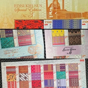 INDONESIA 2011 2012 Traditional Textile No. 3, 4 & 6 incl SS 24v - Picture 1 of 5