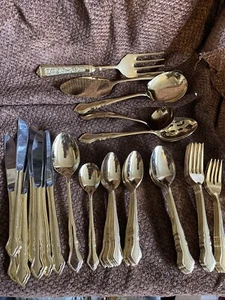 48 Piece 24K Gold EP Elegance Japan Flatware set - Picture 1 of 10