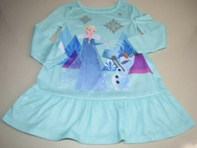 Neuf Disney Enfants Filles Reine des Neiges Elsa Olaf Dormir Nightgown Ruche Hem - Photo 1/4