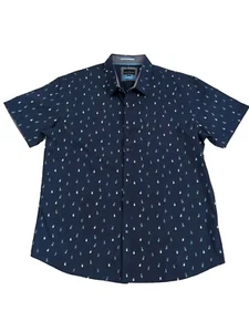 Men's Pineapple Blue Button Up Skater Short Sleeve Shirt, XL , Michael Brandon - Picture 1 of 6