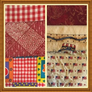 Half Yard Cuts 6 pieces Red Variety Fabric 100% Cotton ( A ) - Picture 1 of 11
