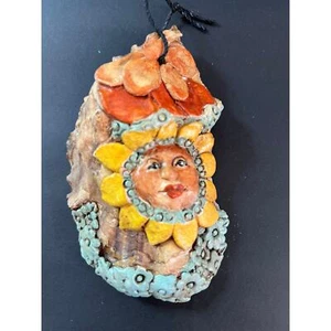 Collectible Hand painted Denise Williams Sunflower Girl Yellow Ornament - Picture 1 of 7