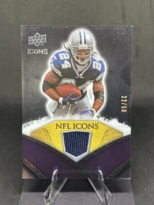 Marion Barber 2008 Upper Deck NFL Icons parche usado en juegos dorado/50 #NFL33 Cowboys - Imagen 1 de 2