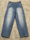 VINTAGE EZ Street Gear Baggy Fit Blue Denim Jeans 36x33 Skate 90s Wide Leg