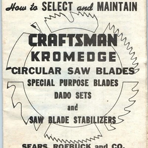 Hojas de sierra circular Craftsman Kromedge de la década de 1960 "Cómo hacerlo" guía de herramientas manual de colección 3C - Imagen 1 de 7