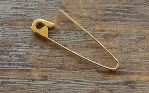 Sterling Silber Sicherheitsnadel Creolen: vergoldet kantig Punk Schmuck 1,25 Zoll - Bild 1 von 4
