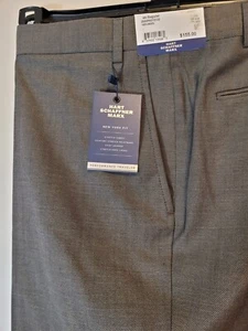 HART, SCHAFFNER & MARX Men's 44 NEW YORK Wool GREY Dress Slacks NWT - Picture 1 of 4