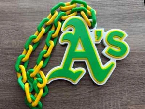 Collar de cadena colgante de gran tamaño Oakland Athletics - MLB Fan Gear True Supporter - Imagen 1 de 2